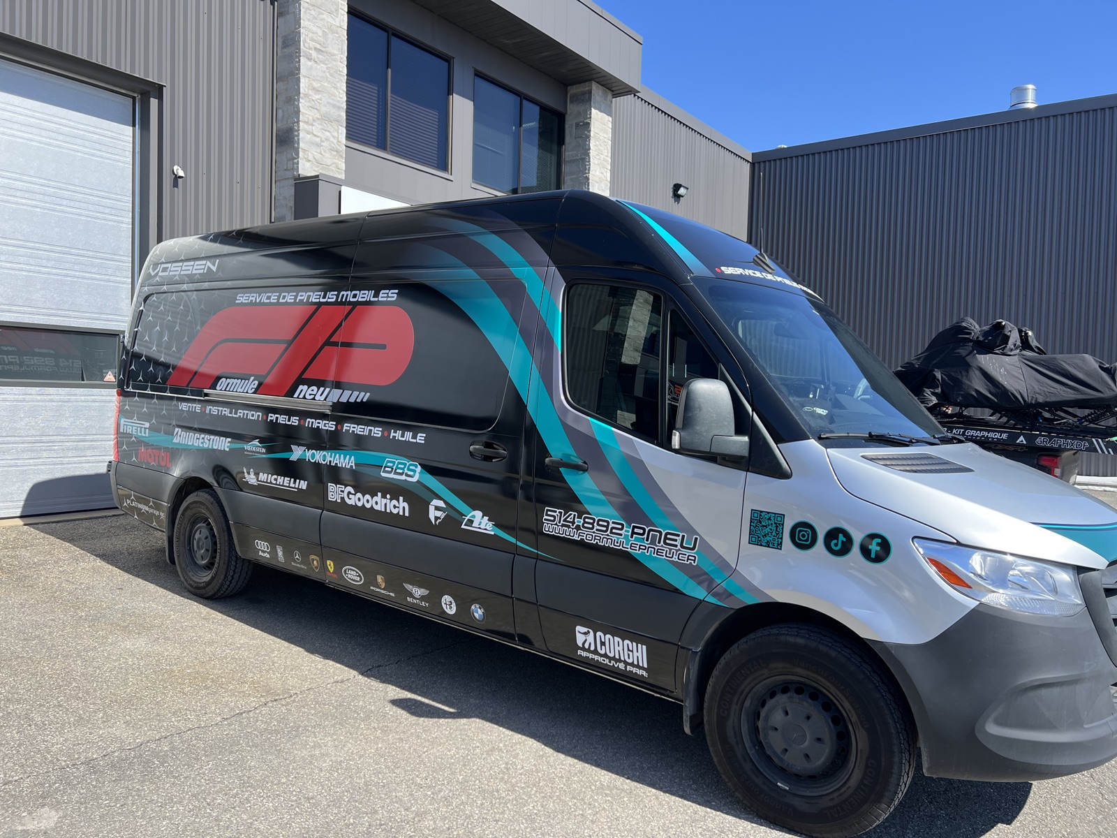 FormulePneu van staged at an industrial facility